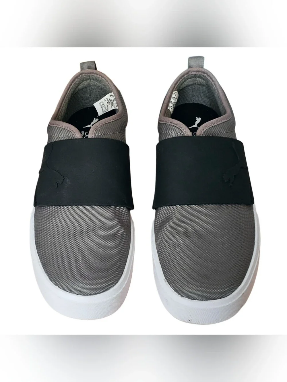 PUMA El Rey II Slip-On Grey Black Canvas Skateboard Shoes 374785-03 Men 7.5 New